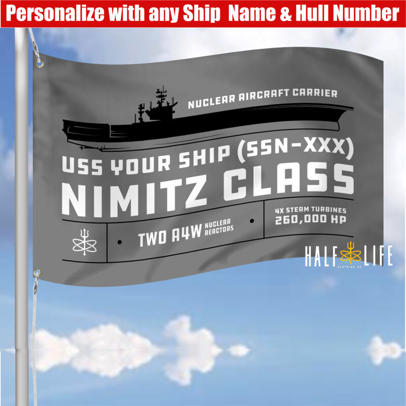Custom Nimitz Class - 3' x 5' Polyester Mesh Flag Horizontal 2 Thumbnail