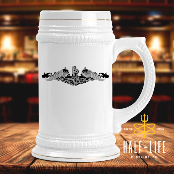 Submarine Warfare Dolphins - Ceramic Stein with Gold Trim (HLCC) Thumbnail