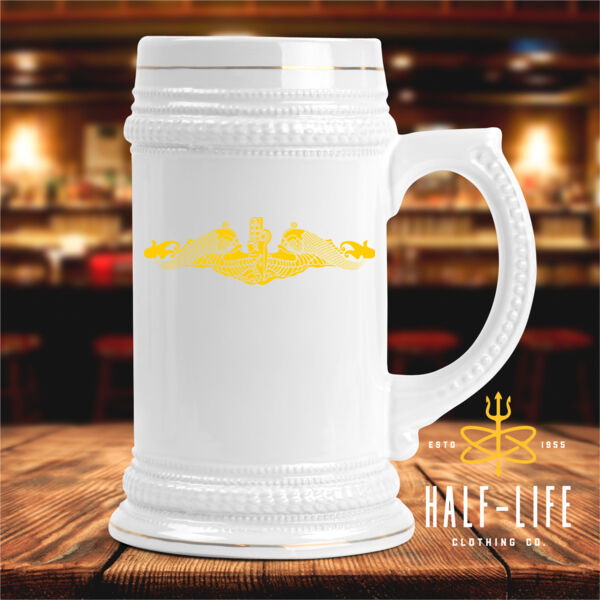 Submarine Warfare Gold Dolphins - Ceramic Stein with Gold Trim (HLCC) Thumbnail
