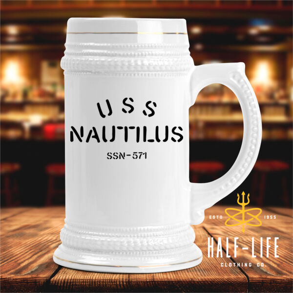 USS Nautilus (SSN-571) - Ceramic Stein with Gold Trim (HLCC) Thumbnail