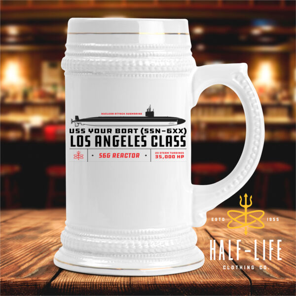 USS Los Angeles Class Submarine - Ceramic Stein with Gold Trim (HLCC) Thumbnail