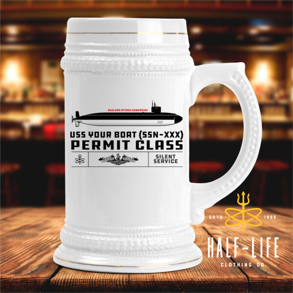 Permit Class Attack Submarine - Ceramic Stein with Gold Trim (HLCC) Thumbnail