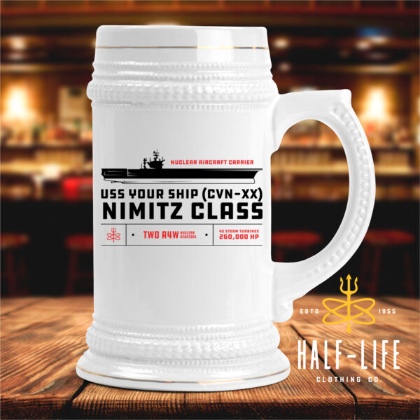Nimitz Class Aircraft Carrier - Ceramic Stein with Gold Trim (HLCC) Thumbnail