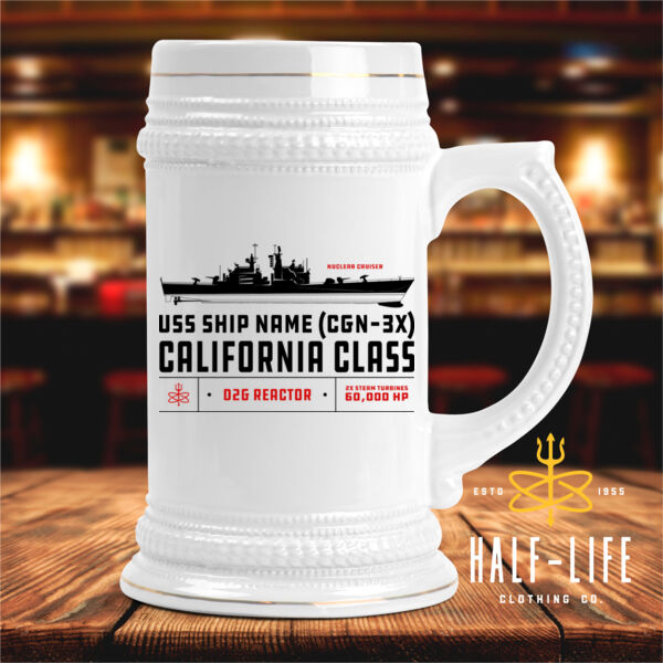 California Class Nuclear Cruiser - Ceramic Stein with Gold Trim (HLCC) Thumbnail