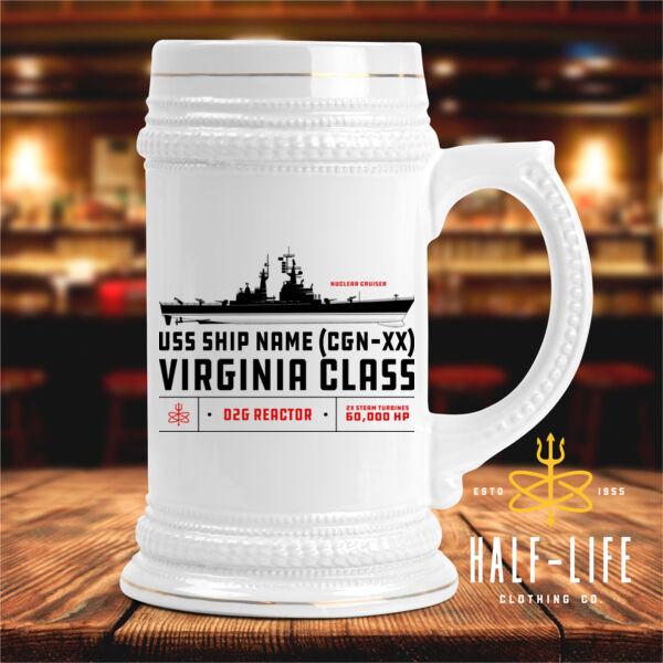Virginia Class Nuclear Cruiser - Ceramic Stein with Gold Trim (HLCC) Thumbnail