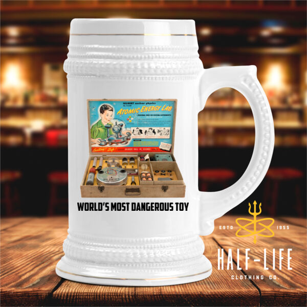 Atomic Energy Lab - World's Most Dangerous Toy - Ceramic Stein with Gold Trim (HLCC) Thumbnail