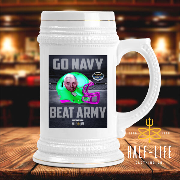 Go Navy, Beat Army Rickover Helmet - Ceramic Stein with Gold Trim (HLCC) Thumbnail