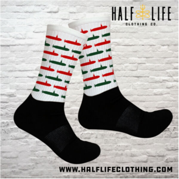 Submarine Christmas - Athletic Socks Thumbnail