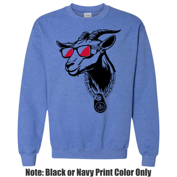 Rickover is the GOAT of Navy Nuclear Power - Adult Heavy Blend Heather Royal or Red 60/40 Fleece Crew (S) Thumbnail
