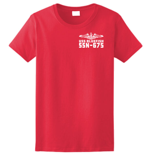 USS Bluefish (SSN-675) Sturgeon Class - Ladies Ultra Cotton™ 100% Cotton T Shirt Thumbnail