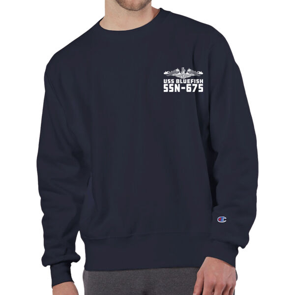 USS Bluefish (SSN-675) Sturgeon Class - Champion Adult Reverse Weave® 12 oz. Crew Thumbnail