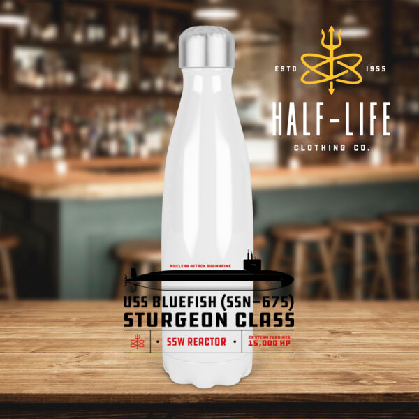 USS Bluefish (SSN-675) Sturgeon Class - Tapered Stainless Steel 17 oz Water Bottle (HLCC) Thumbnail