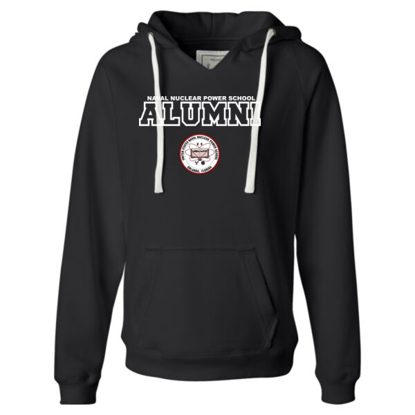 Navy Nuclear Power School Alumni H Orlando - Ladies' Sueded V-Neck Hooded Sweatshirt Thumbnail