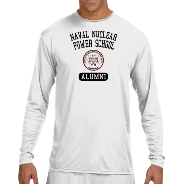 Naval Nuclear Power School Bainbridge Alumni (Vertical)  - (S) Long Sleeve Cooling Performance Crew Light Color Shirt Thumbnail