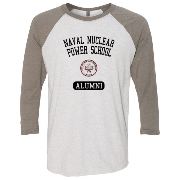 NNPS Alumni - Mare Island (Vertical) - (S) Unisex Tri-Blend Three-Quarter Sleeve Baseball Raglan Tee Thumbnail